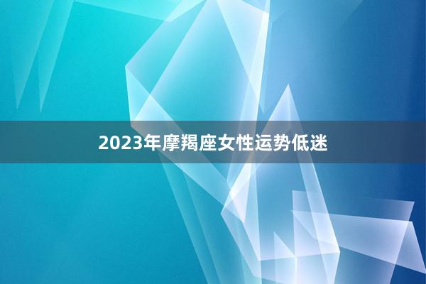 2023年摩羯座女性运势低迷